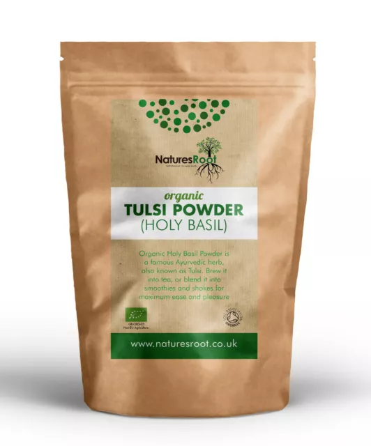 Organic Tulsi Powder - Holy Basil Leaves Powder | Ayuverdic Herb | Herbal Tea