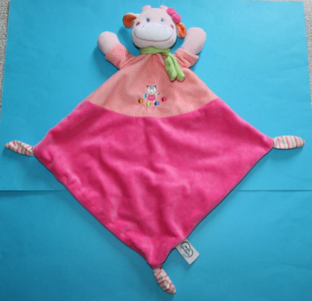 Mots D'enfants Doudou Vache Girafe Plat Rose Vert Orange Chat Pois Kom9