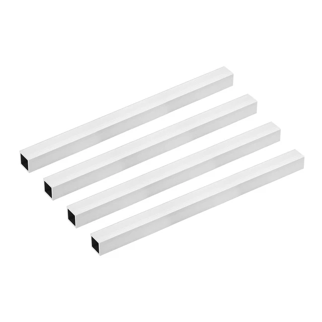 6063 Alluminio Rettilinea Tubo Quadrato 20mmx20mmx0.8mm 300mm Lunghezza 4pz