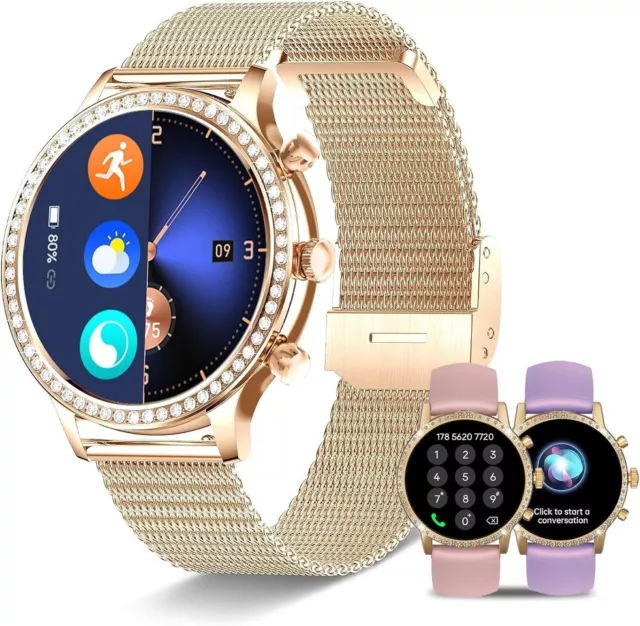 Reloj Inteligente Bluetooth De Mujer Para iPhone Apple y Samsung Android Rosa