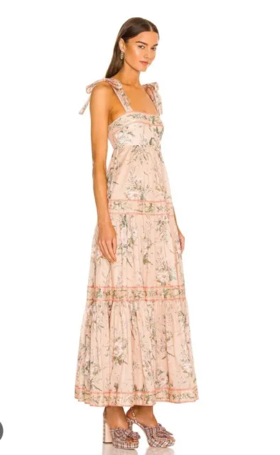 Zimmermann Moonshine Tie Shoulder Tiered Women’s Dress AU 1 | US Size 2-4