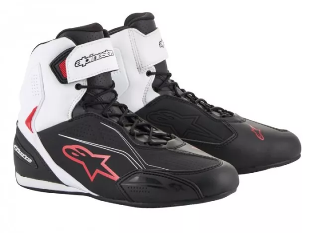 Motorrad Schuhe Alpinestars Faster 3 Farbe: Schwarz/Weiß/Rot Gr: 8,5=(41)