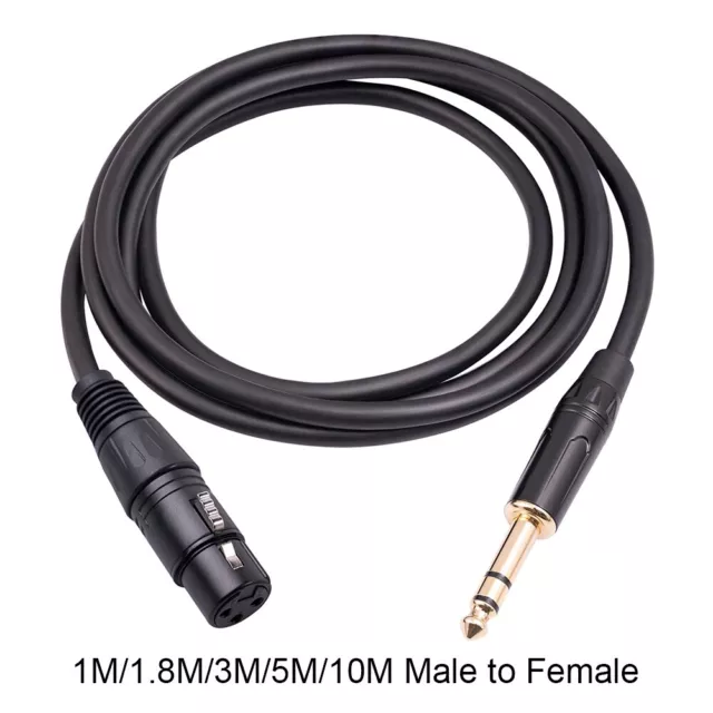 Balanced Female XLR to TRS Stereo 635mm Mic Patch Cable Guaranteed Clear Sound