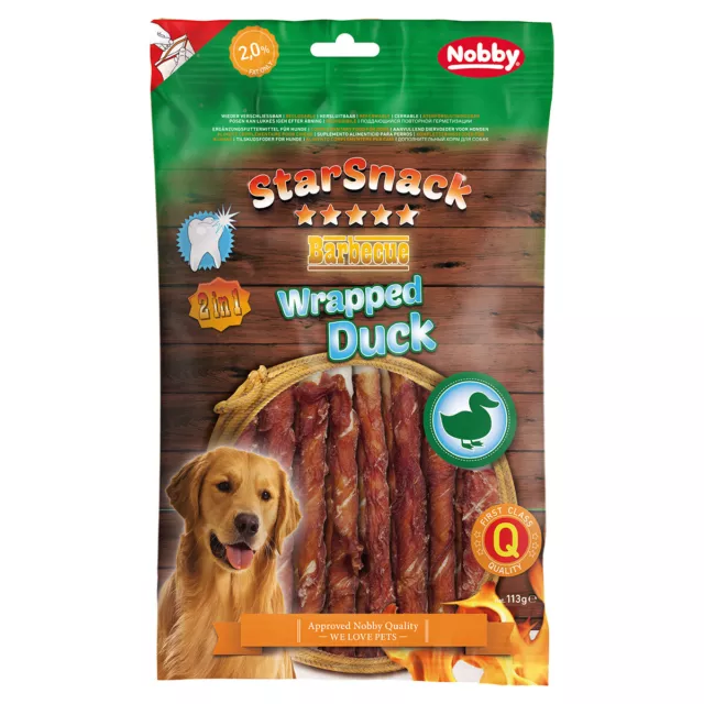 Nobby Perros Starsnack Barbacoa Envuelto Duck 113G, Nueva