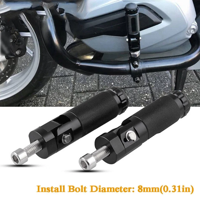 1 Pair Universal Motorcycle Folding Foot Pegs Rear Set Footrests Pedals CNC 8mm