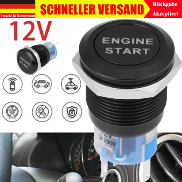 12V LED Universal Auto Motor Startknopf Druckschalter Zündung Starter Schalter.