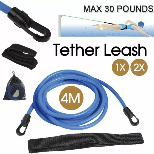 4M Swim Trainer Belt Swimming Resistance Tether Leash Pool Training Aid Harness