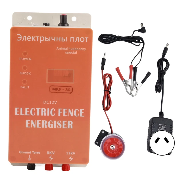 DT Electric Fence Energizer 30KM DC12V 7 Joule Display Screen Electric Fence(AU)