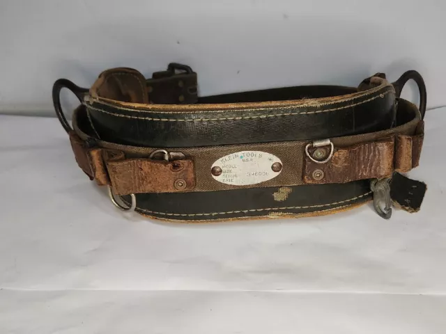 Klein Tools 5268N22 Deluxe Full-Floating Lineman's Body Belt VTG 1992 size 550mm