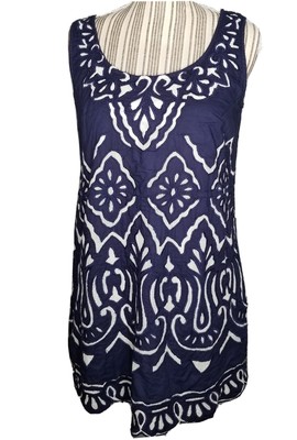 Kas New York Anthropologie Laser Cut Shift Dress Size Medium Sleeveless Mini