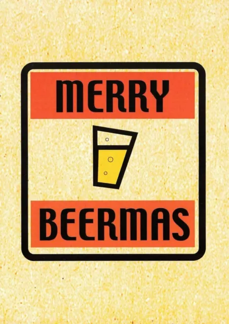 Postcard, Merry Beermas, Christmas, Xmas, Joke, Funny Novelty Drinking Card WY5