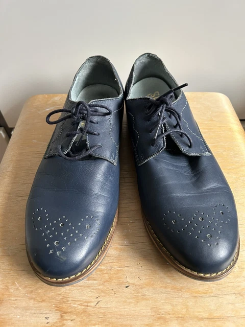 SEASALT BROGUES SIZE 4 Blue Fabric Lace Up Leather Lined Ladies