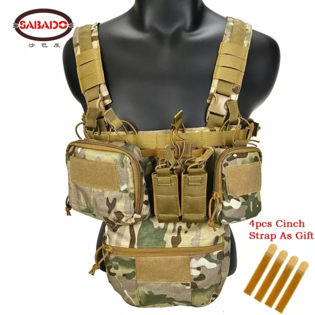 CHEST RIG AIRSOFT Tactical Vest Military Pack Magazine Pouch Holster ...