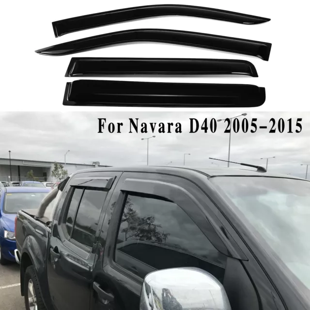 4pz Deflettori Aria Antiturbo Oscurati Per Nissan Navara D40 2005-2015
