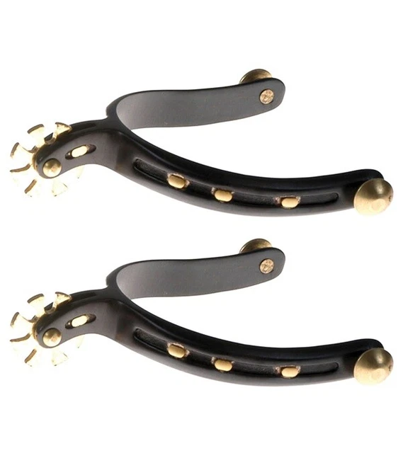 Jacks 11078 Black Steel Spurs with Horseshoe Band