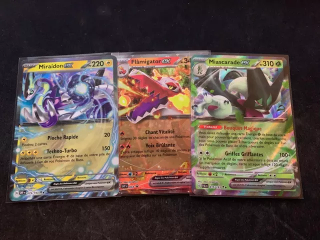 Lot de 3 Cartes Pokemon ex FR neuves Ecarlate et violet