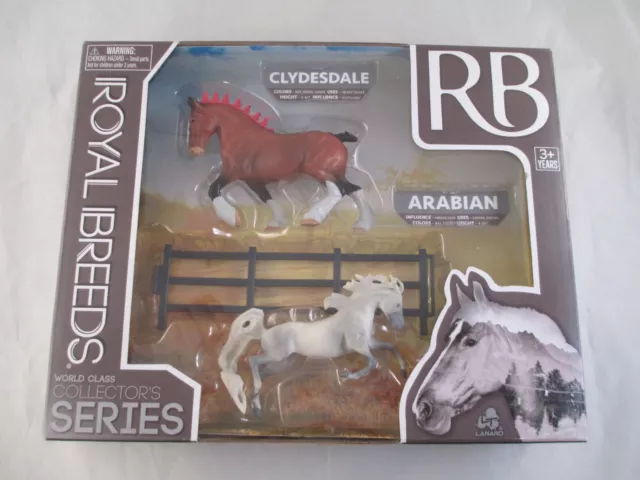 Royal Breeds Collector Horses: Clydesdale & Arabian Box set 2019 Lanard New