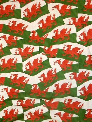 Tessuto Galles Drago Gallese Bandiera Nazionale NUTEX 100% cotone larghezza 112cm 11310-101