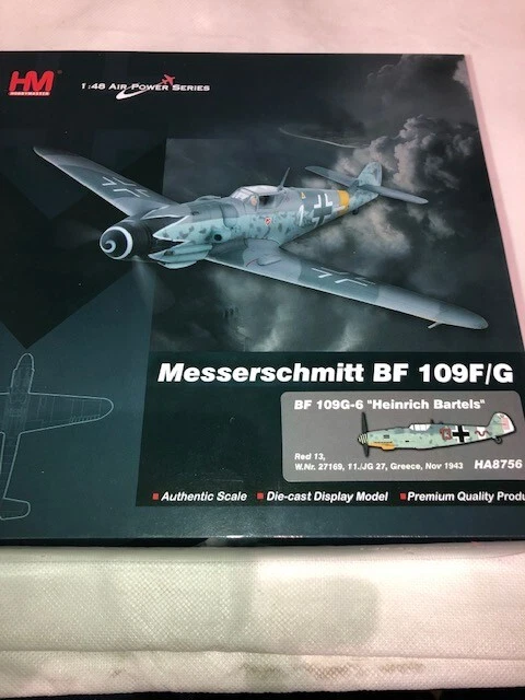 Avion Diecast 1/48 Messerschmitt Bf 109E - Hobby Master - Franz Von Werra - édition Limitée