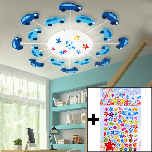 Lampada da parete vetro stella adesivo bambini gioco camera soffitti lampada auto design