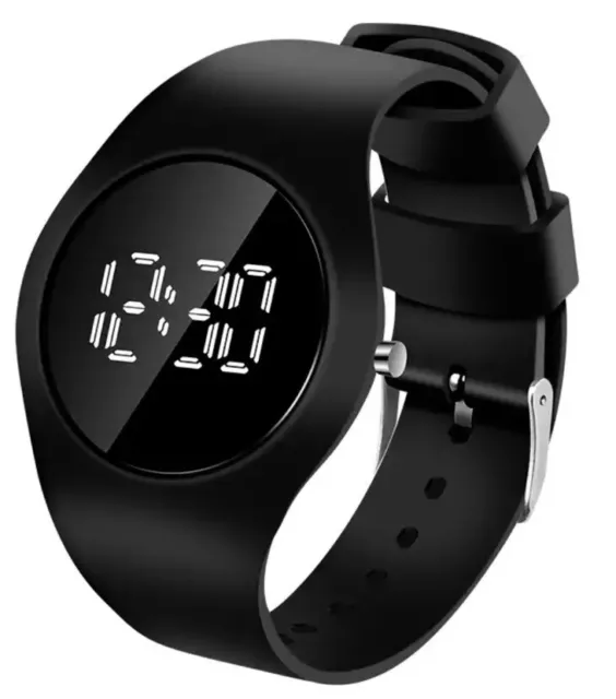 UNISEX Womens Ladies Mens Digital LED Sport Wrist Watch Gift BLACK UK