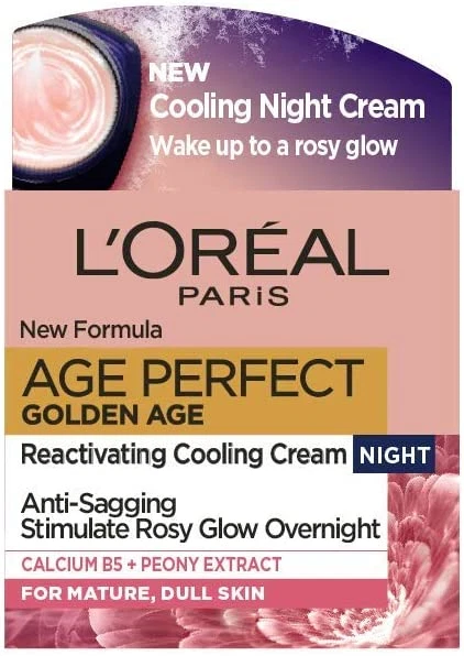 L'Oreal Paris Age Perfect Golden Age Cooling Night Cream Moisturiser for Mature