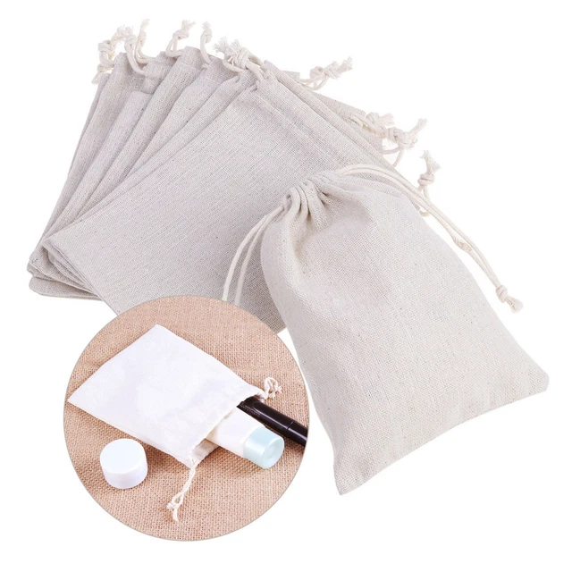 20pcs wiederverwendbare Schmucktasche Kordelstring Geschenktüten Baumwolle