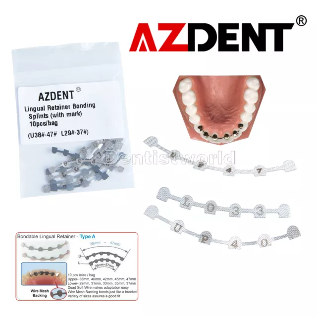 Dental Orthodontic Lingual Retainer Teeth Bonding Splints with Mark 10pcs/pack U