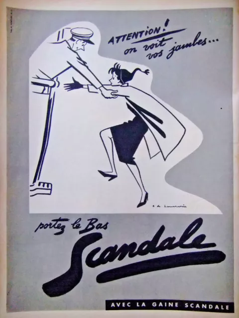 Publicité De Presse 1953 On Voit Vos Jambes Portez Le Bas Le Bas Scandale - Bus