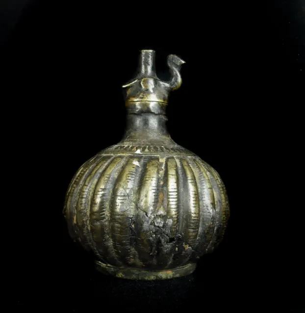 Objeto De Dig Antigua Lámpara Óleo Bronce Edad Oriente Arab Aceite Lámpara