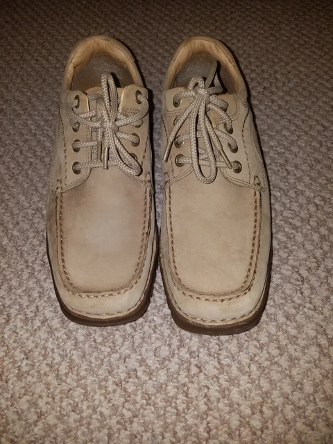 Scarpe Clarks marrone chiaro cuscino cellulare/mocassino taglia UK 9 leggere uomo intelligenti