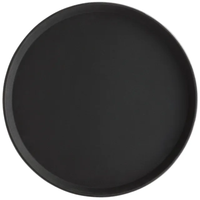 Non-Slip Tray Black Plastic Round 350mm Bar Glass Drink Serving Waiters Trays