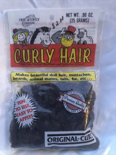 Doll Hair One & Only Original Curl Curly .90 oz Dark Brown Vintage 03-900