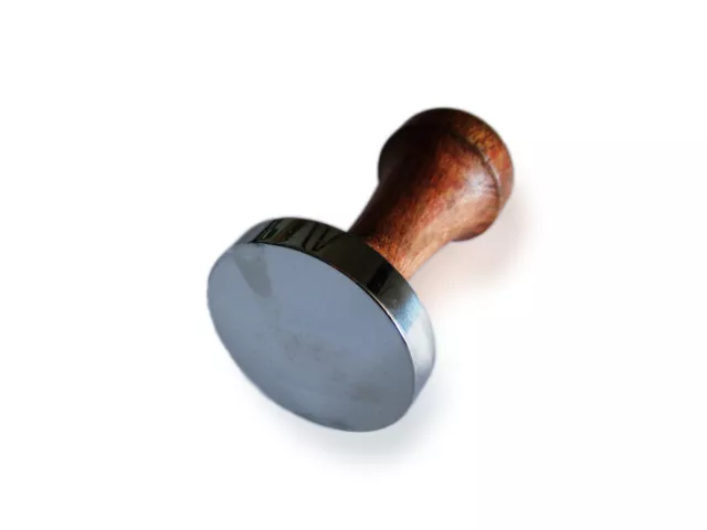 58mm Barista Coffee Hand Tamper Rosewood Handle Stainless Steel Flat Base