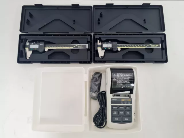 2 x Mitutoyo Absolute AOS Digimatic Calipers with DP-1 VR Mini-Processor