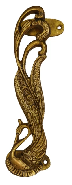Peacock Shape Victorian Style Handmade Brass Door Handle Drawer Window Pull Knob