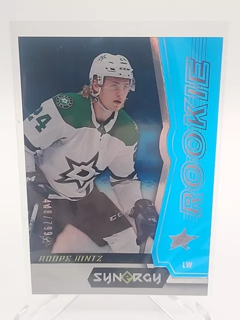 2018-19 UD Synergy ROOPE HINTZ Rookie RC Blue Parallel #68 448/799 Dallas Stars