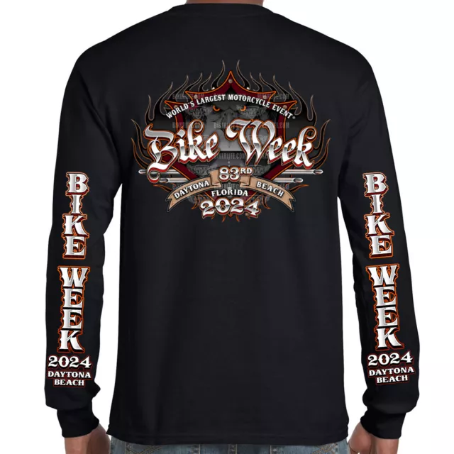 2024 BIKE WEEK Daytona Beach Official Logo Long Sleeve 22.99 PicClick