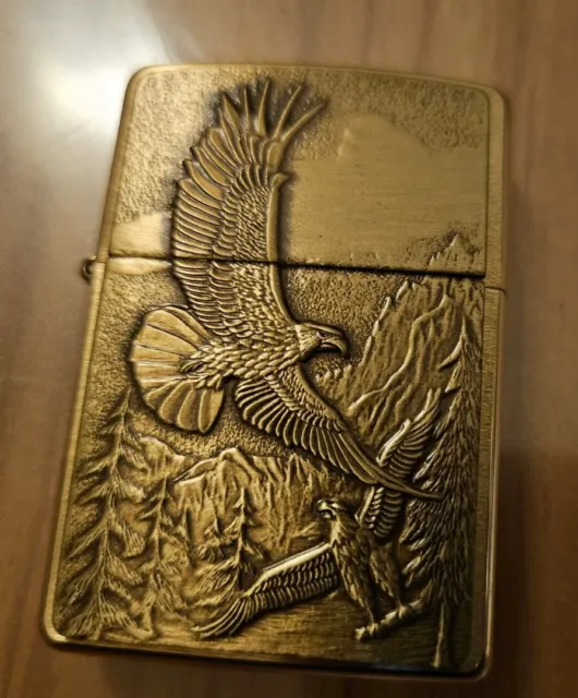 New, Zippo Gold lighter, Where  Eagle Dare, G 12, Unused, with Zippo Box