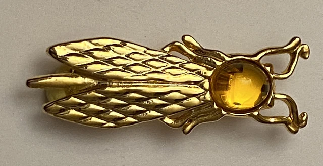 Broche Cigale Yves Rocher, Vintage, Dorée, Légères Usures