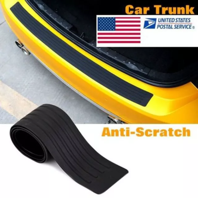 35" Car Trunk Rear Bumper Scratch Black Protector Plate Rubber Cover Guard Pad