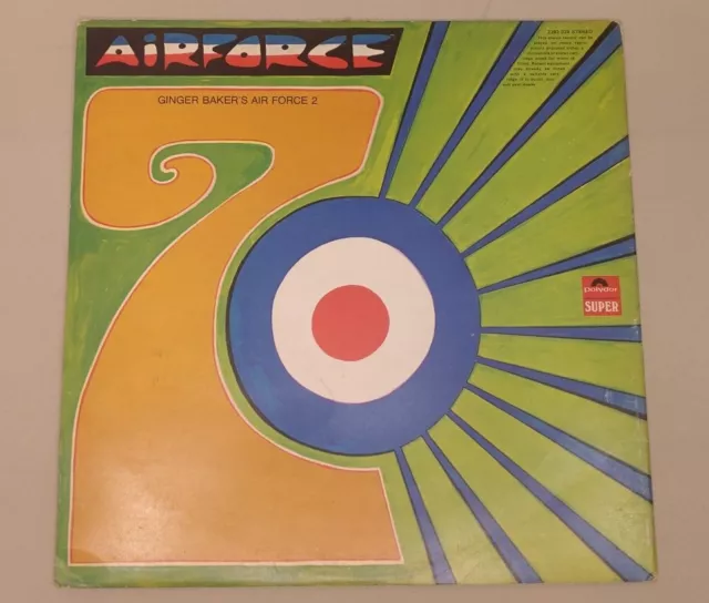 Ginger Baker's Air Force II + Insert Rare UK A3 / B2  1st Press Vinyl LP Polydor 3
