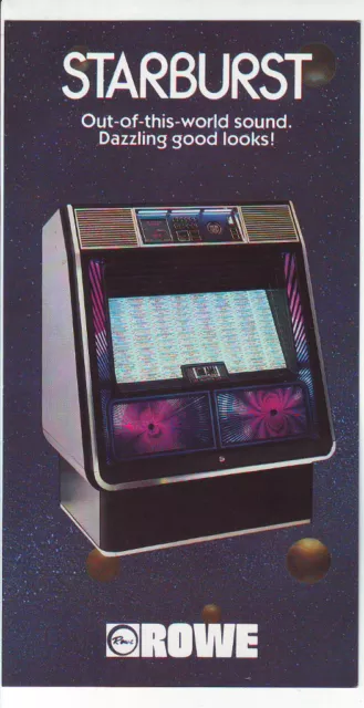 Starburst Mini Jukebox FLYER Original 1981 Rowe NOS Phonograph Music Art Sheet