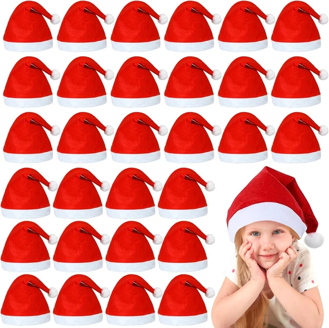 2 Cappelli Di Babbo Natale Rossi - Unisex, Per Adulti E Bambini, Materiale Morbido, Feste Natalizie