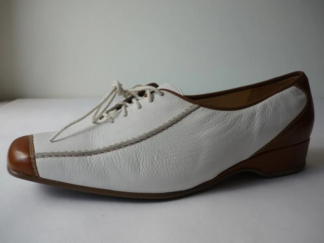 Hassia Femmes Chaussures Basses 7,5 (41,5) en Cuir à Lacets Pour Dépôts Blanc/