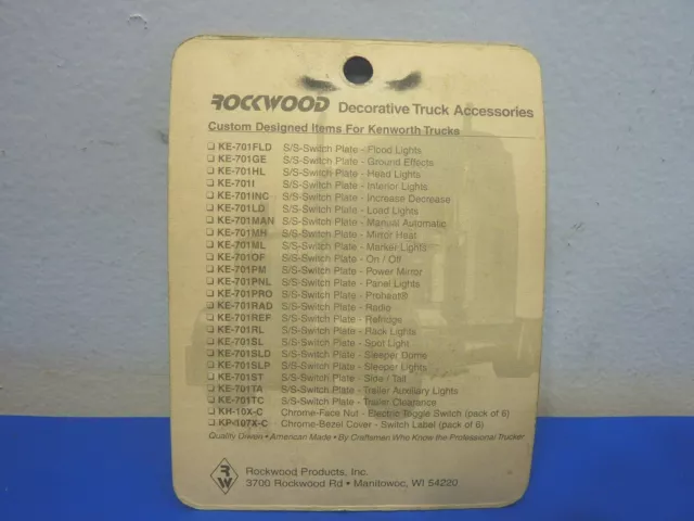 Rockwood KE-701SLD,Stainless Steel Switch Plate Sleeper Dome Emblem,NEW 2