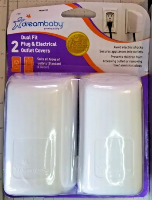 Dreambaby Dual Fit Plug & Electrical Outlet Covers 2 Pack - NEW - L907