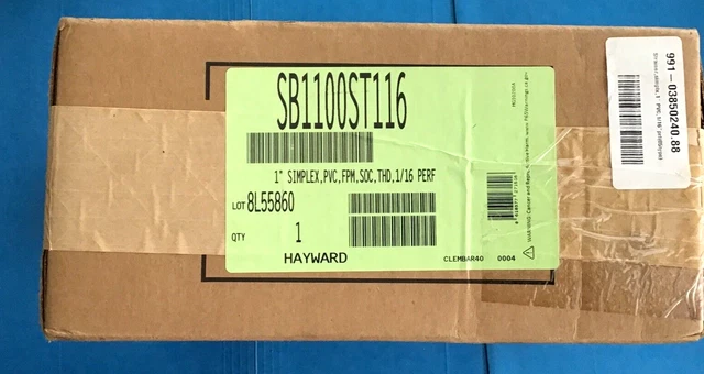 Hayward SB1100ST116 Simplex Strainer 1" PVC 1/16" prf 05 Type NEW Sealed Box