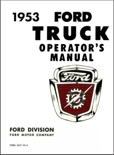 1953 Ford Economy Truck Operator's Manual