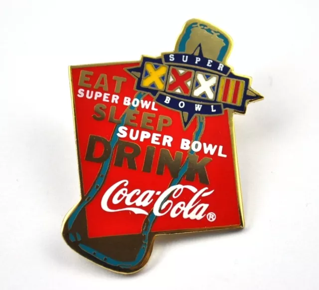 Coca-Cola Coke USA Lapel Pin Button Badge Anstecknadel - Eat Sleep Super Bowl